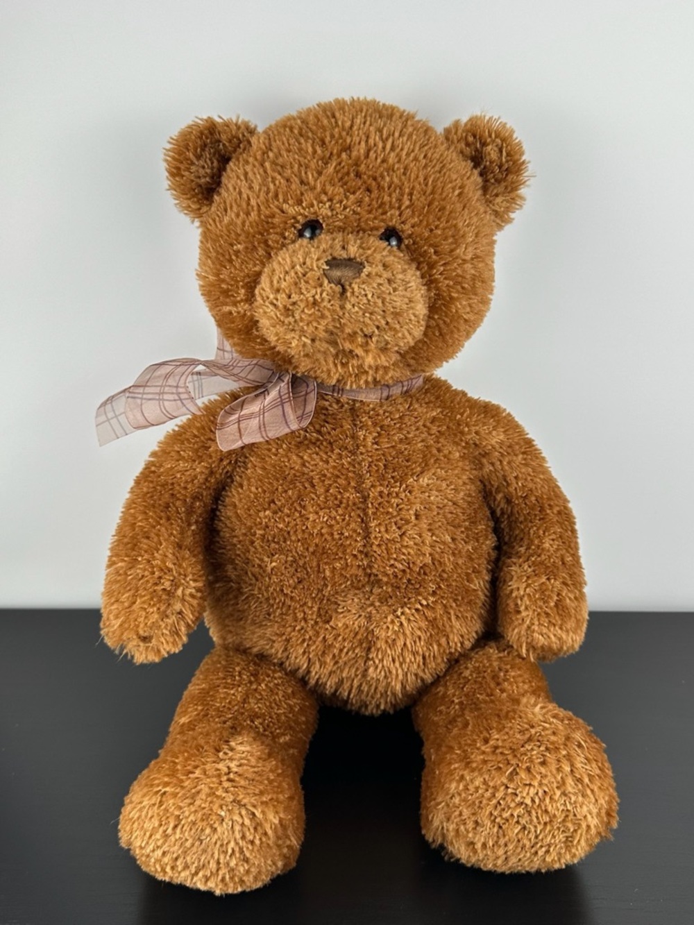 Gund Rare Fabian Teddy Bear 16” #15311 Large Brown Plush Plaid Bow